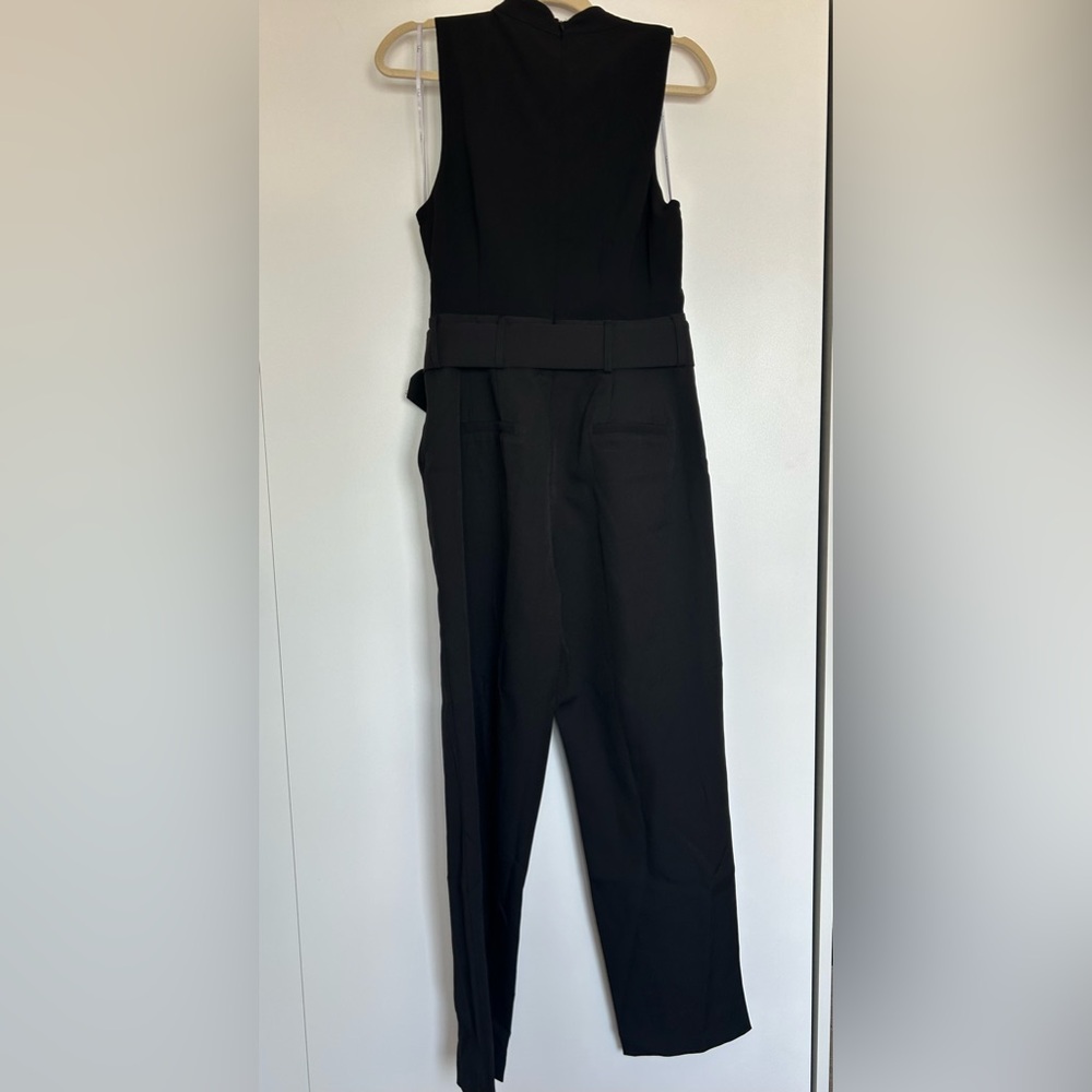 Lulu's Classic Edge Black Sleeveless Belted Wide Leg Jumpsuit - Picture 7 of 8